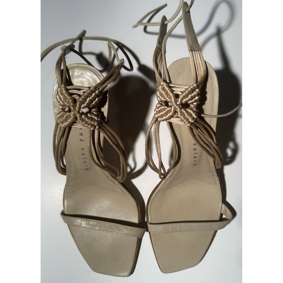 Vintage Shoes - Martinez Valero Tan Strap Up Heels Vintage Sz 6